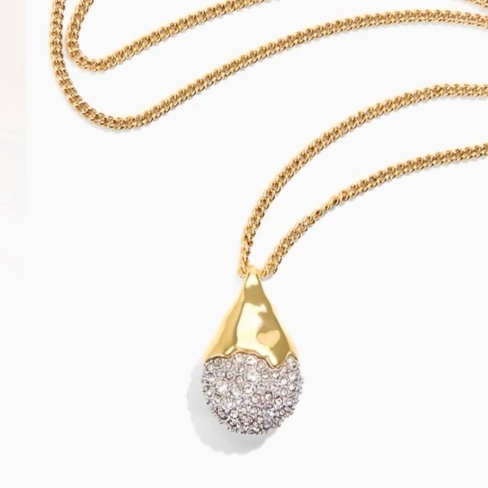 ALEXIS BITTAR Solanales Crystal Pave Pebble Necklace Gold Clear JL19